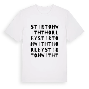 Stirton with Thorlby ordlek t-shirt – ekologisk bomull t-shirt från Pinshirt