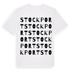 Stockport ordlek t-shirt – ekologisk bomull t-shirt från Pinshirt