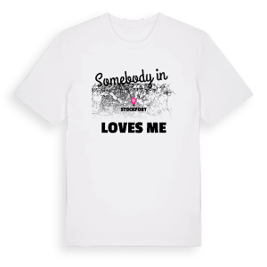 Någon i Stockport älskar mig t-shirt – ekologisk bomull t-shirt från Pinshirt