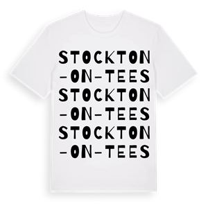 Stockton-on-Tees ordlek t-shirt – ekologisk bomull t-shirt från Pinshirt
