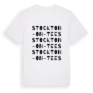 Stockton-on-Tees ordlek t-shirt – ekologisk bomull t-shirt från Pinshirt