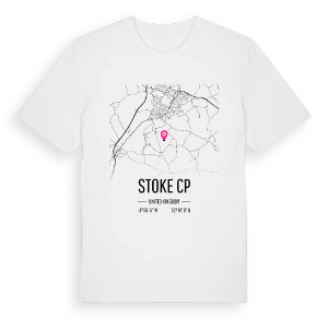 Stoke CP karta t-shirt – ekologisk bomull t-shirt från Pinshirt