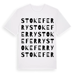 Stoke Ferry ordlek t-shirt – ekologisk bomull t-shirt från Pinshirt