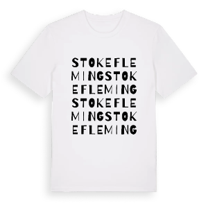 Stoke Fleming ordlek t-shirt – ekologisk bomull t-shirt från Pinshirt