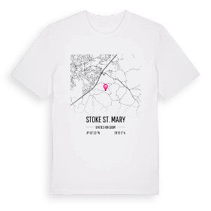 Stoke St. Mary karta t-shirt – ekologisk bomull t-shirt från Pinshirt