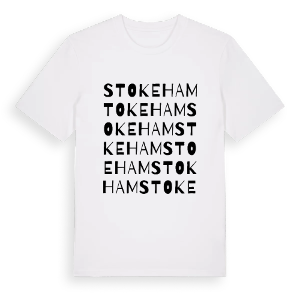Stokeham ordlek t-shirt – ekologisk bomull t-shirt från Pinshirt