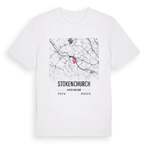 Stokenchurch karta t-shirt – ekologisk bomull t-shirt från Pinshirt