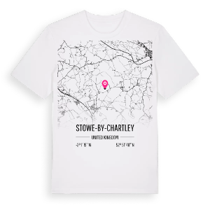 Stowe-by-Chartley karta t-shirt – ekologisk bomull t-shirt från Pinshirt