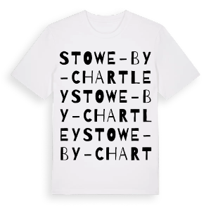 Stowe-by-Chartley ordlek t-shirt – ekologisk bomull t-shirt från Pinshirt