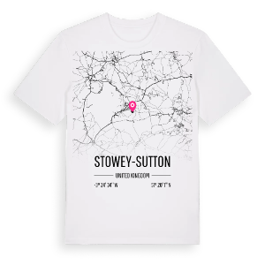 Stowey-Sutton karta t-shirt – ekologisk bomull t-shirt från Pinshirt