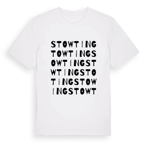Stowting ordlek t-shirt – ekologisk bomull t-shirt från Pinshirt