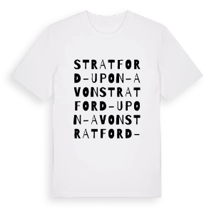 Stratford-upon-Avon ordlek t-shirt – ekologisk bomull t-shirt från Pinshirt