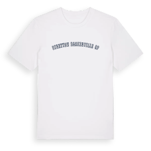 Stretton Baskerville CP college t-shirt – ekologisk bomull t-shirt från Pinshirt