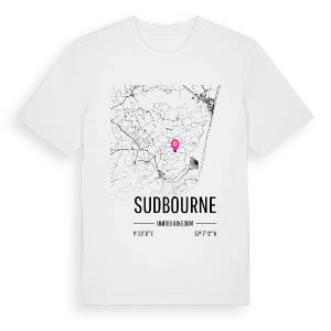 Sudbourne karta t-shirt – ekologisk bomull t-shirt från Pinshirt