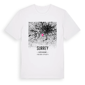 Surrey karta t-shirt – ekologisk bomull t-shirt från Pinshirt