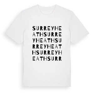 Surrey Heath ordlek t-shirt – ekologisk bomull t-shirt från Pinshirt