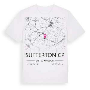 Sutterton CP karta t-shirt – ekologisk bomull t-shirt från Pinshirt