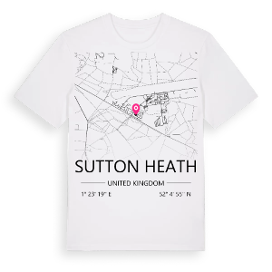 Sutton Heath karta t-shirt – ekologisk bomull t-shirt från Pinshirt