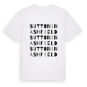 Sutton in Ashfield ordlek t-shirt – ekologisk bomull t-shirt från Pinshirt