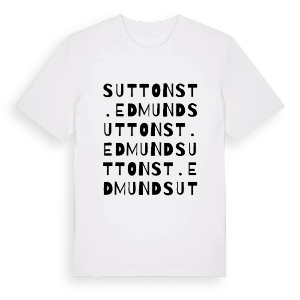 Sutton St. Edmund ordlek t-shirt – ekologisk bomull t-shirt från Pinshirt