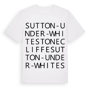 Sutton-under-Whitestonecliffe ordlek t-shirt – ekologisk bomull t-shirt från Pinshirt
