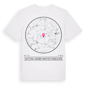 Sutton-under-Whitestonecliffe t-shirt – ekologisk bomull t-shirt från Pinshirt