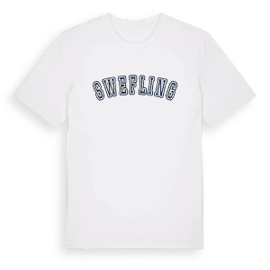 Swefling college t-shirt – ekologisk bomull t-shirt från Pinshirt