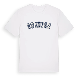 Swinton college t-shirt – ekologisk bomull t-shirt från Pinshirt