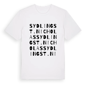 Sydling St. Nicholas ordlek t-shirt – ekologisk bomull t-shirt från Pinshirt