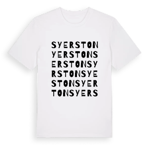 Syerston ordlek t-shirt – ekologisk bomull t-shirt från Pinshirt