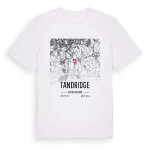Tandridge karta t-shirt – ekologisk bomull t-shirt från Pinshirt