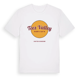 Tees Valley cirkel t-shirt – ekologisk bomull t-shirt från Pinshirt