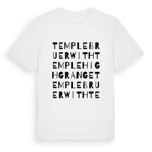 Temple Bruer with Temple High Grange ordlek t-shirt – ekologisk bomull t-shirt från Pinshirt