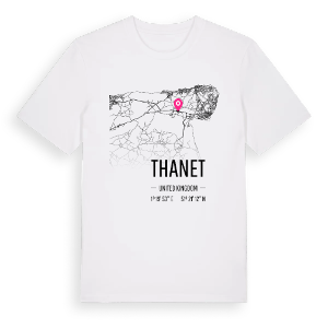 Thanet karta t-shirt – ekologisk bomull t-shirt från Pinshirt