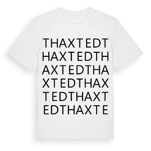 Thaxted ordlek t-shirt – ekologisk bomull t-shirt från Pinshirt