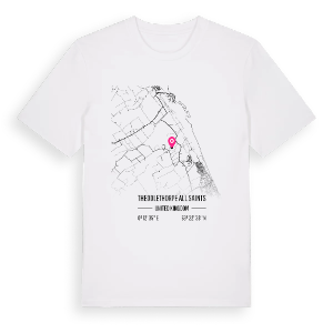 Theddlethorpe All Saints karta t-shirt – ekologisk bomull t-shirt från Pinshirt
