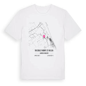 Theddlethorpe St Helen karta t-shirt – ekologisk bomull t-shirt från Pinshirt