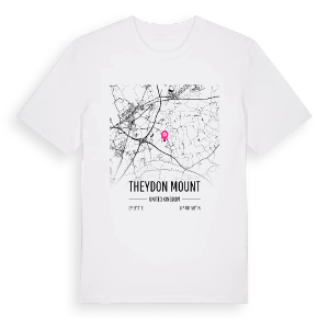 Theydon Mount karta t-shirt – ekologisk bomull t-shirt från Pinshirt