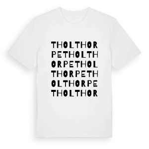 Tholthorpe ordlek t-shirt – ekologisk bomull t-shirt från Pinshirt