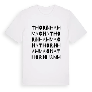Thornham Magna ordlek t-shirt – ekologisk bomull t-shirt från Pinshirt