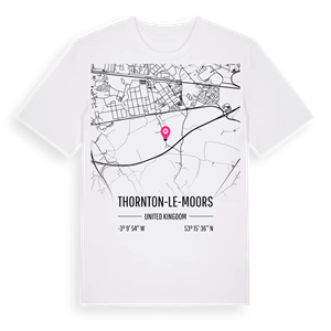 Thornton-le-Moors karta t-shirt – ekologisk bomull t-shirt från Pinshirt