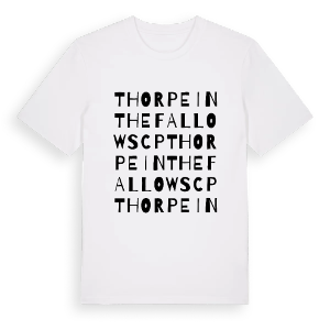 Thorpe in the Fallows CP ordlek t-shirt – ekologisk bomull t-shirt från Pinshirt