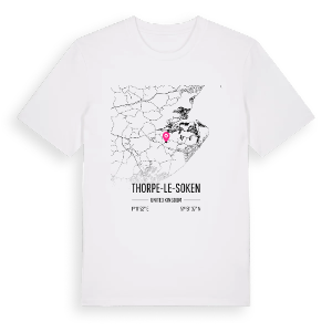 Thorpe-le-Soken karta t-shirt – ekologisk bomull t-shirt från Pinshirt