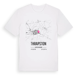 Thrapston karta t-shirt – ekologisk bomull t-shirt från Pinshirt