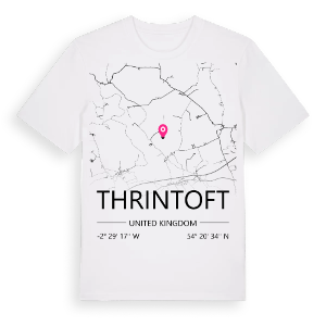 Thrintoft karta t-shirt – ekologisk bomull t-shirt från Pinshirt