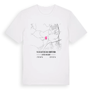 Thurcaston and Cropston karta t-shirt – ekologisk bomull t-shirt från Pinshirt