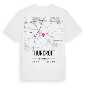 Thurcroft karta t-shirt – ekologisk bomull t-shirt från Pinshirt