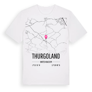 Thurgoland karta t-shirt – ekologisk bomull t-shirt från Pinshirt