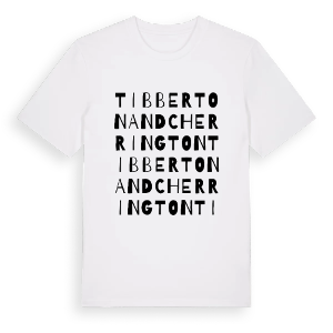 Tibberton and Cherrington ordlek t-shirt – ekologisk bomull t-shirt från Pinshirt