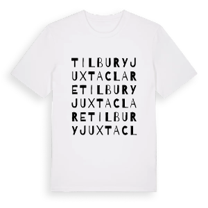 Tilbury Juxta Clare ordlek t-shirt – ekologisk bomull t-shirt från Pinshirt